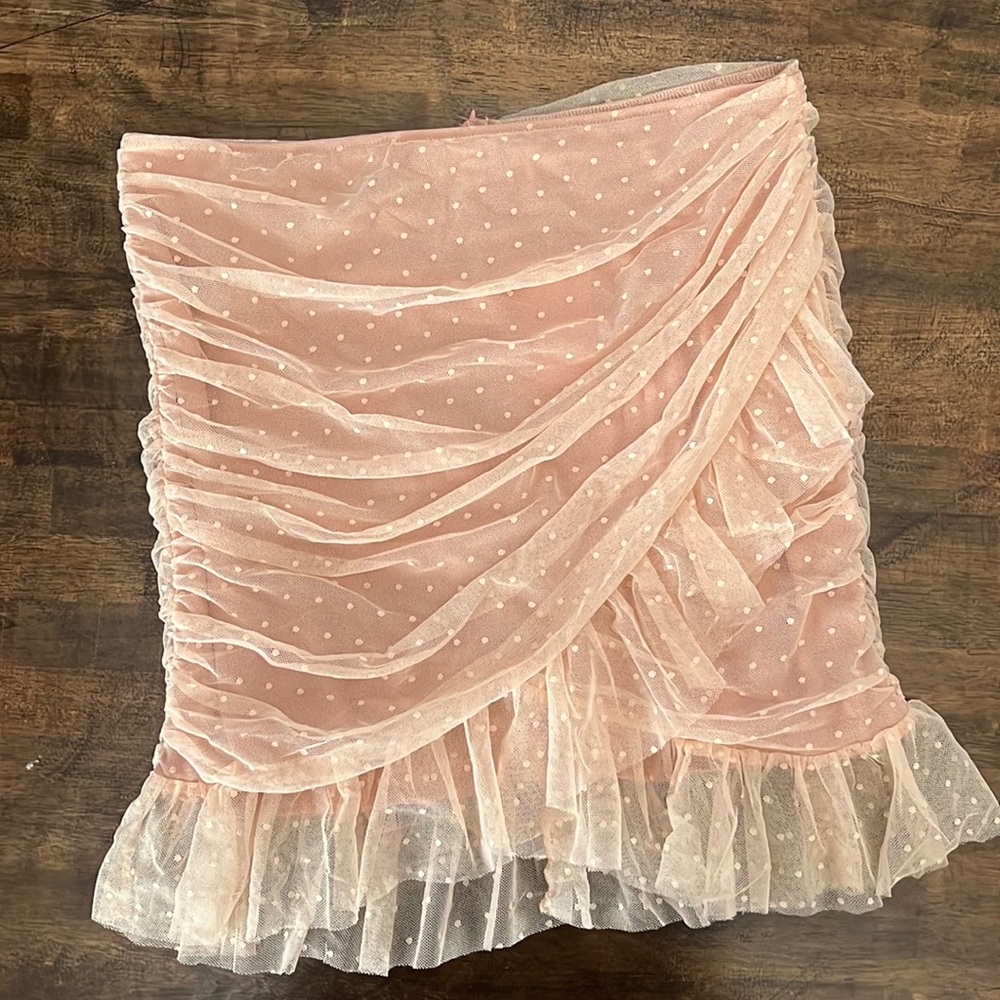Tulle ruffle mini skirt